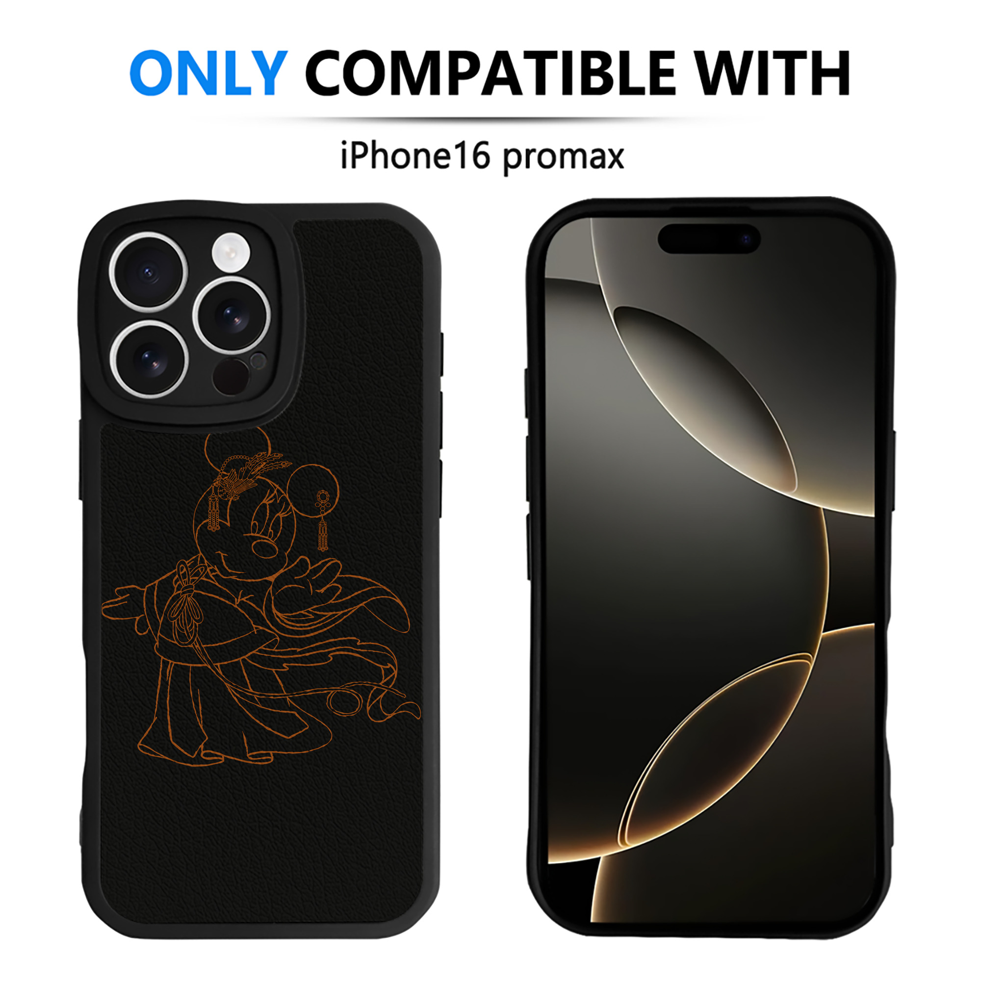 （画像用） ミッキーマウス Mickey Mouse 【iPhone 16シリーズ対応】シリコンスマホケース（レザー調） 材質：シリコン
